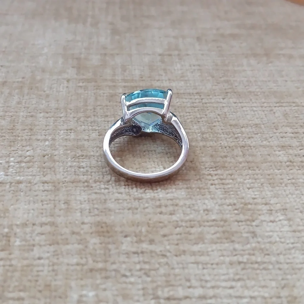 Synthetic Blue Silver Ring